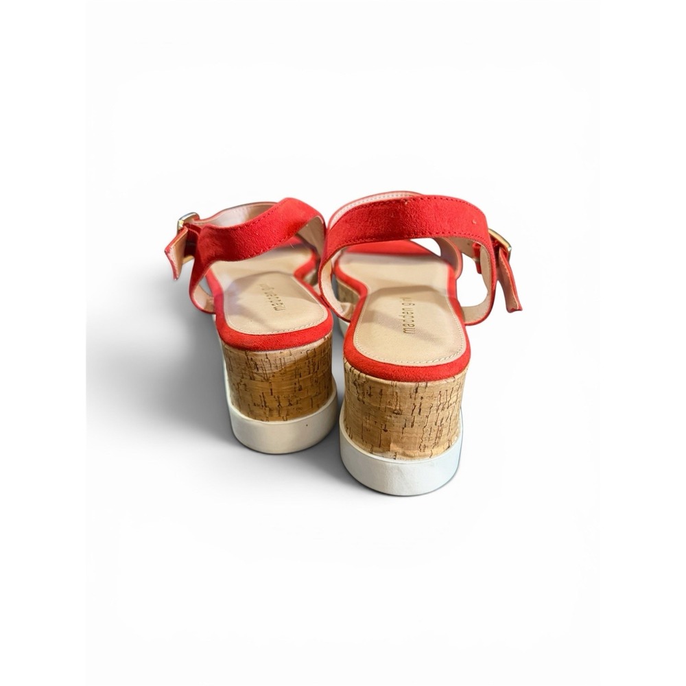 Madden Girl Red Suede Platform Ankle Strap Buckle Strappy Sandals Women's 9M - Picture 3 of 6